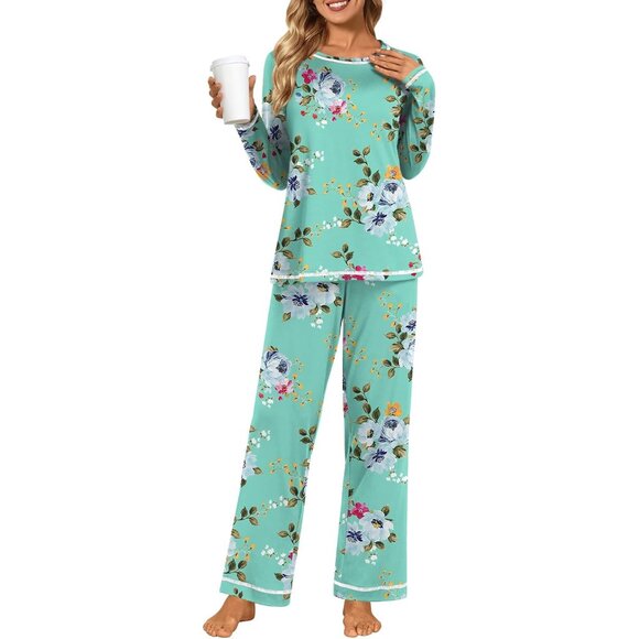 Jewelry - Women's Pajama Sets 2 Piece Ladies Long Sleeve Pjs Fall Loungewear Soft Sleepwea